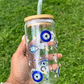 Turkish Evil Eye Glass Can - 16oz