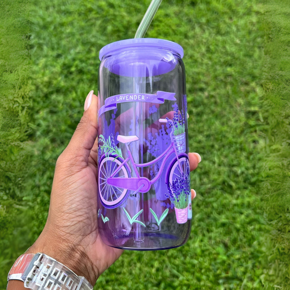 Blissful Lavender Glass Can - 16oz - That Artful Nurse