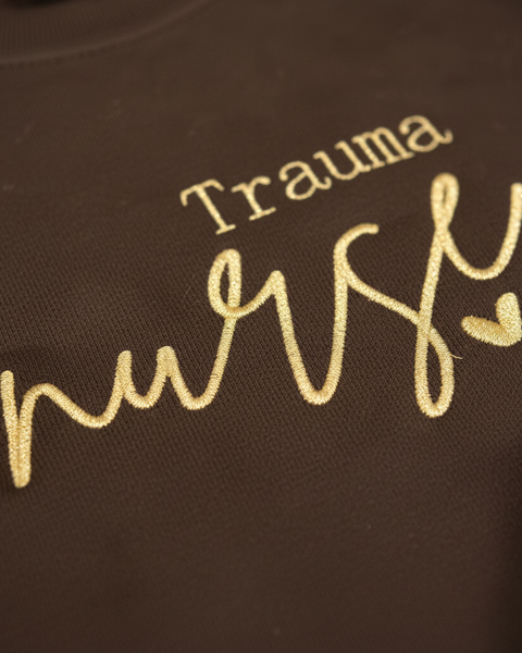Close-up of Trauma nurse embroidery detail