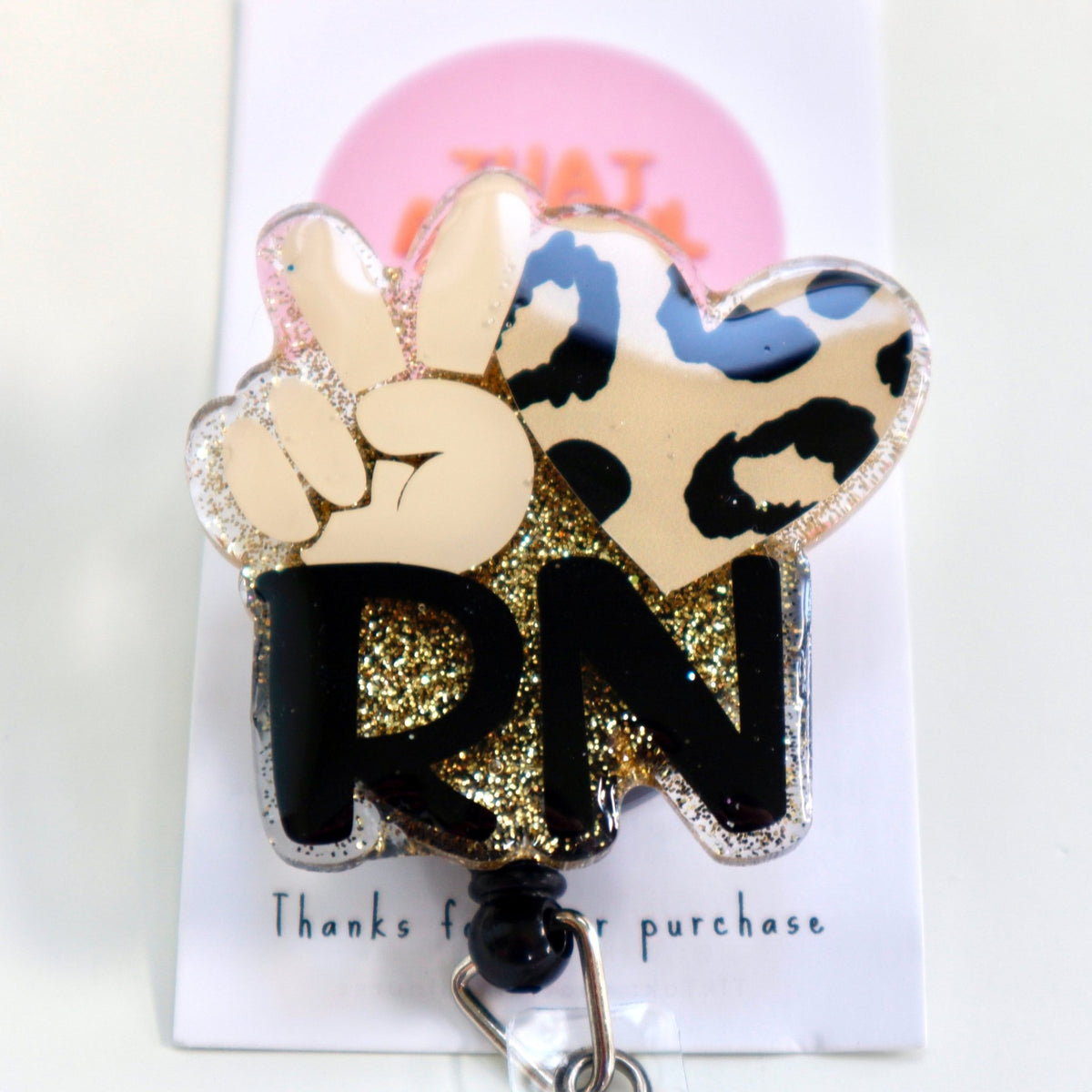 Peace & Love RN - Cheetah Print - That Artful Nurse