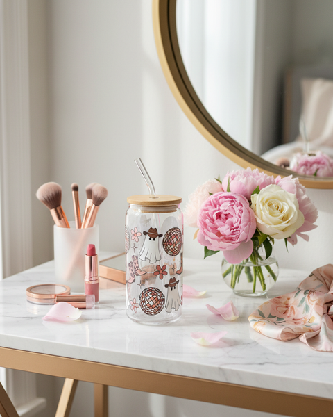 Spooky Chic Glass Can Lifestyle