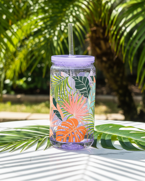 Tropical Leaves Tumbler Lifestyle Image
